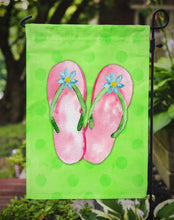 Load image into Gallery viewer, Pink Flip Flops Green Polkadot Garden Flag - Outdoor Decorative Yard Flag BB8220GF