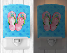 Load image into Gallery viewer, Pink Flip Flops Blue Polkadot Ceramic Night Light BB8221CNL