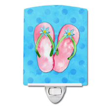 Load image into Gallery viewer, Pink Flip Flops Blue Polkadot Ceramic Night Light BB8221CNL