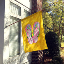Load image into Gallery viewer, Pink Flip Flops Yellow Polkadot Flag Canvas House Size BB8222CHF