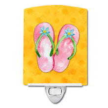 Load image into Gallery viewer, Pink Flip Flops Yellow Polkadot Ceramic Night Light BB8222CNL