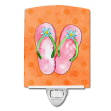 Load image into Gallery viewer, Pink Flip Flops Orange Polkadot Ceramic Night Light BB8223CNL