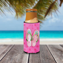 Load image into Gallery viewer, Pink Flip Flops Pink Polkadot   Hugger for slim cans BB8224MUK