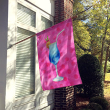 Load image into Gallery viewer, Summer Cocktail Pink Polkadot Flag Canvas House Size BB8234CHF