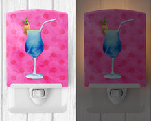 Load image into Gallery viewer, Summer Cocktail Pink Polkadot Ceramic Night Light BB8234CNL