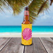 Load image into Gallery viewer, Pink Sea Shell Yellow Polkadot   Hugger for slim cans BB8242MUK