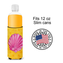 Load image into Gallery viewer, Pink Sea Shell Yellow Polkadot   Hugger for slim cans BB8242MUK