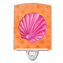 Load image into Gallery viewer, Pink Sea Shell Orange Polkadot Ceramic Night Light BB8243CNL