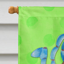 Load image into Gallery viewer, Blue Crab Green Polkadot Flag Canvas House Size BB8245CHF