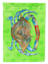 Load image into Gallery viewer, Blue Crab Green Polkadot Garden Flag - Outdoor Decorative Yard Flag BB8245GF