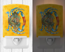 Load image into Gallery viewer, Blue Crab Yellow Polkadot Ceramic Night Light BB8247CNL