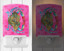Load image into Gallery viewer, Blue Crab Pink Polkadot Ceramic Night Light BB8249CNL
