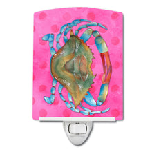 Load image into Gallery viewer, Blue Crab Pink Polkadot Ceramic Night Light BB8249CNL