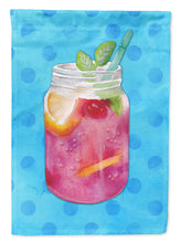 Load image into Gallery viewer, Mason Jar Cocktail Blue Polkadot Garden Flag - Outdoor Decorative Yard Flag BB8251GF