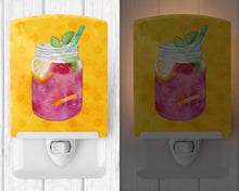 Load image into Gallery viewer, Mason Jar Cocktail Yellow Polkadot Ceramic Night Light BB8252CNL