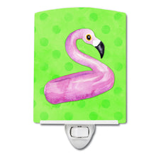 Load image into Gallery viewer, Flamingo Floaty Green Polkadot Ceramic Night Light BB8255CNL