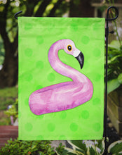 Load image into Gallery viewer, Flamingo Floaty Green Polkadot Garden Flag - Outdoor Decorative Yard Flag BB8255GF