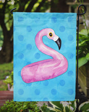 Load image into Gallery viewer, Flamingo Floaty Blue Polkadot Garden Flag - Outdoor Decorative Yard Flag BB8256GF