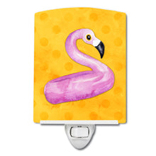 Load image into Gallery viewer, Flamingo Floaty Yellow Polkadot Ceramic Night Light BB8257CNL