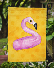 Load image into Gallery viewer, Flamingo Floaty Yellow Polkadot Garden Flag - Outdoor Decorative Yard Flag BB8257GF