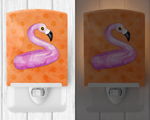 Load image into Gallery viewer, Flamingo Floaty Orange Polkadot Ceramic Night Light BB8258CNL