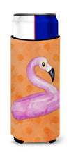 Load image into Gallery viewer, Flamingo Floaty Orange Polkadot   Hugger for slim cans BB8258MUK
