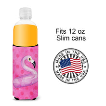 Load image into Gallery viewer, Flamingo Floaty Pink Polkadot   Hugger for slim cans BB8259MUK