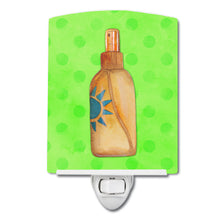 Load image into Gallery viewer, Message in a Bottle Green Polkadot Ceramic Night Light BB8260CNL