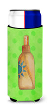Load image into Gallery viewer, Message in a Bottle Green Polkadot   Hugger for slim cans BB8260MUK
