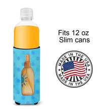 Load image into Gallery viewer, Message in a Bottle Blue Polkadot   Hugger for slim cans BB8261MUK