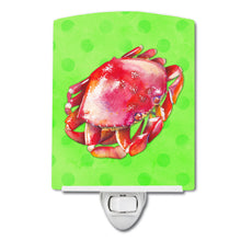 Load image into Gallery viewer, Crab Green Polkadot Ceramic Night Light BB8265CNL