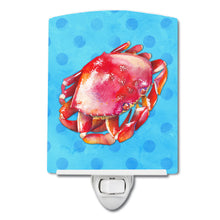 Load image into Gallery viewer, Crab Blue Polkadot Ceramic Night Light BB8266CNL