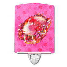 Load image into Gallery viewer, Crab Pink Polkadot Ceramic Night Light BB8269CNL