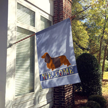 Load image into Gallery viewer, Longhaired Dachshund Welcome Flag Canvas House Size BB8287CHF