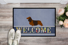 Load image into Gallery viewer, Longhaired Dachshund Welcome Doormat - 24x36 Decorative Floor Mat – Indoor/Outdoor Rug with Artistic Flair BB8287JMAT