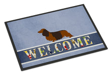 Load image into Gallery viewer, Longhaired Dachshund Welcome Doormat - 24x36 Decorative Floor Mat – Indoor/Outdoor Rug with Artistic Flair BB8287JMAT