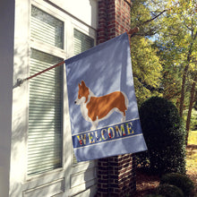 Load image into Gallery viewer, Pembroke Welsh Corgi Welcome Flag Canvas House Size BB8320CHF