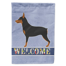 Load image into Gallery viewer, Miniature Pinscher Welcome Flag Canvas House Size BB8323CHF