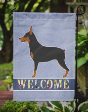 Load image into Gallery viewer, Miniature Pinscher Welcome Garden Flag - Outdoor Decorative Yard Flag