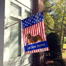 Load image into Gallery viewer, Longhaired Dachshund American Flag Canvas House Size BB8368CHF
