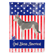 Load image into Gallery viewer, Saarloos Wolfdog American Flag Canvas House Size BB8377CHF