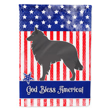 Load image into Gallery viewer, Groenendael Belgian Shepherd American Flag Canvas House Size BB8382CHF