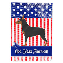 Load image into Gallery viewer, Miniature Pinscher American Flag Canvas House Size BB8404CHF