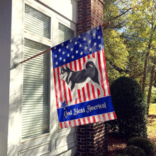 Load image into Gallery viewer, Alaskan Malamute American Flag Canvas House Size BB8405CHF