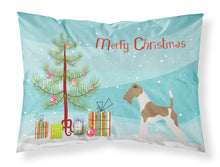 Load image into Gallery viewer, Wire Fox Terrier Christmas Fabric Standard Pillowcase – Artistic Decorative Front, White Back BB8446PILLOWCASE