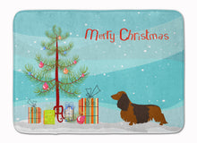 Load image into Gallery viewer, Longhaired Dachshund Christmas Machine Washable Memory Foam Mat BB8449RUG