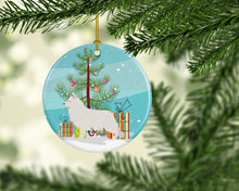 Load image into Gallery viewer, Berger Blanc Suisse Christmas Ornament - Round Ceramic Ornament – Artist-Designed Keepsake Decoration BB8454CO1