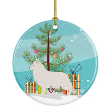 Load image into Gallery viewer, Berger Blanc Suisse Christmas Ornament - Round Ceramic Ornament – Artist-Designed Keepsake Decoration BB8454CO1