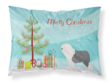 Load image into Gallery viewer, Old English Sheepdog Bobtail Christmas Fabric Standard Pillowcase – Artistic Decorative Front, White Back BB8456PILLOWCASE
