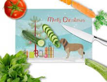 Load image into Gallery viewer, Catalan Sheepdog Christmas Glass Cutting Boards – Durable, Decorative Kitchen Art Large BB8457LCB
